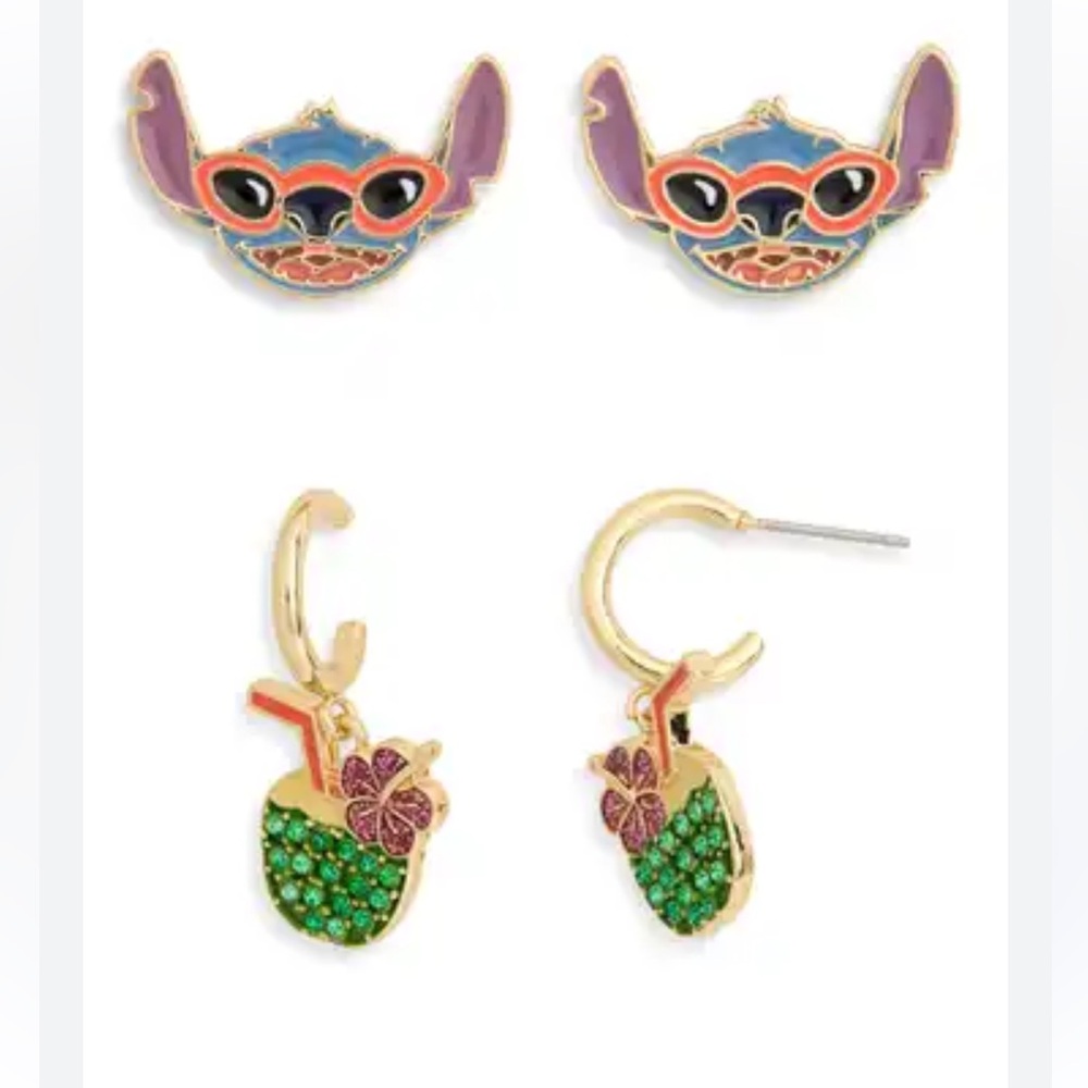 Disney X Baublebar Set of 2 Stitch Beach Drink Stud Earrings